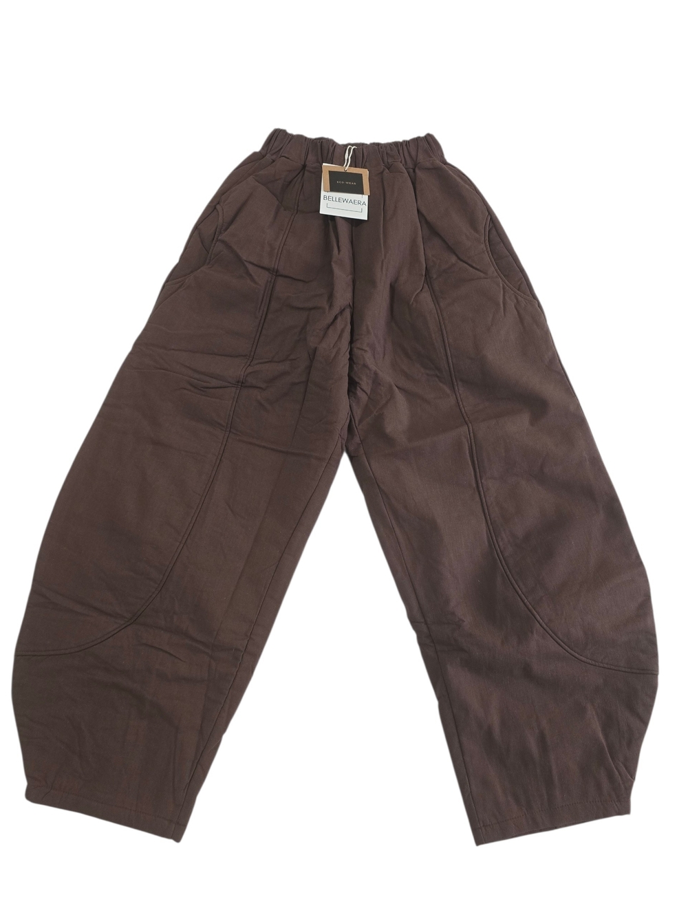 Bellezza Quilted Knickerbocker Brown Wide-Leg Handmade Chiangmai Pants Small
